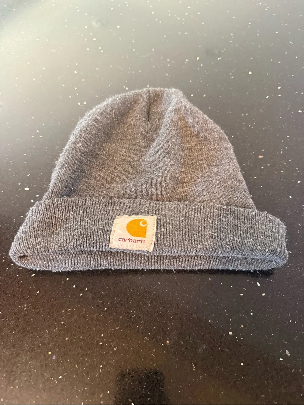 Carhartt Gray Knit Cuffed Beanie with Logo Patch